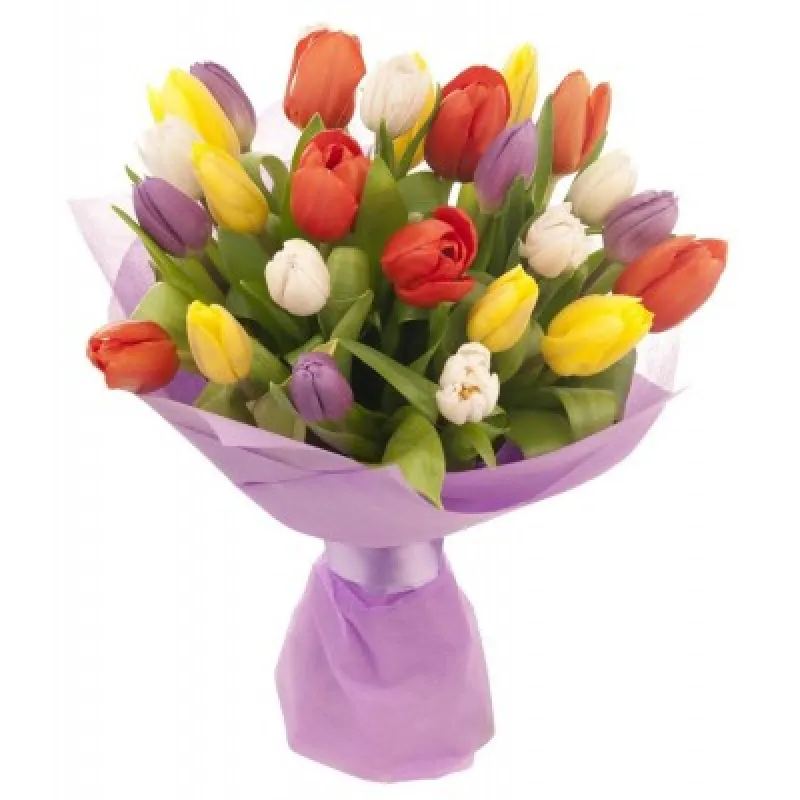 Букет из 21 тюльпана в Фетре, доставка Меленки